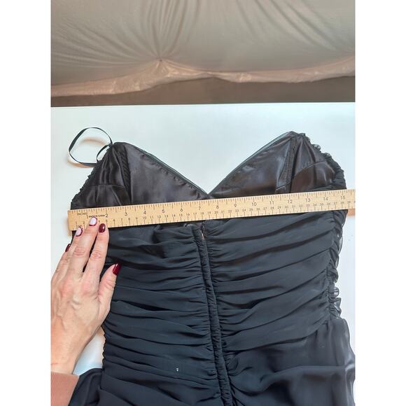 Vintage Lillie Rubin Womens 10 Cocktail Dress Black Strapless Bow Lace Party - Picture 11 of 13